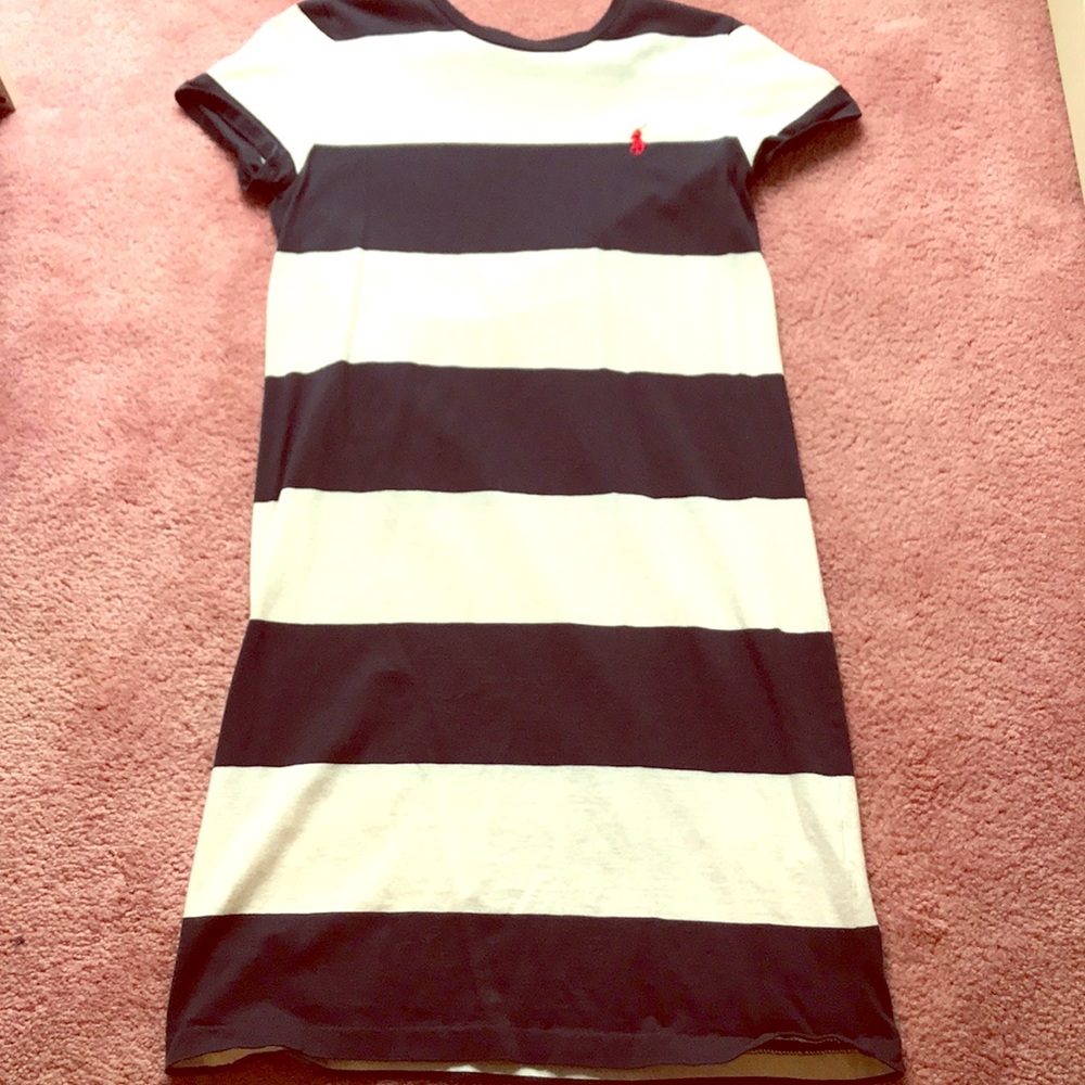 Polo striped soft tee shirt dress size medium!